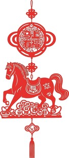 马形红色中国结挂件