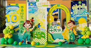 梵高10岁生日背景板