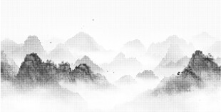 激光镂空山水点状图