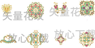 民俗民族服饰花纹矢量图案