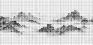 圆点激光镂空山水