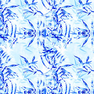 蓝白抽象花纹图案设计