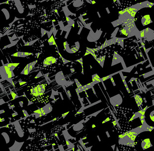 荧光绿黑底抽象图案纹理