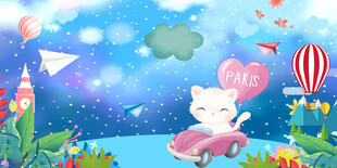 卡通儿童房背景墙