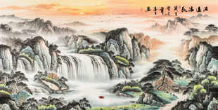 水墨山水国画客厅山水画