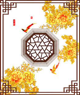 中式花鸟装饰图案