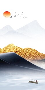 极简 山水中式玄关 TIF分层