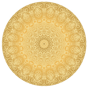 金色精美圆形花纹图案