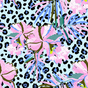 豹纹花卉图案设计