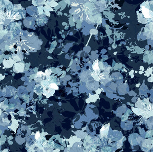 蓝调花卉抽象图案纹理