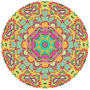 多彩圆形曼陀罗图案