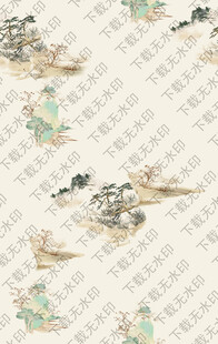 古风山水人物图案素材