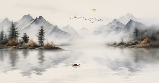 意境山水背景