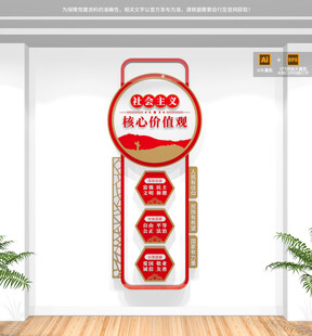 社会主义核心价值观竖版文化墙