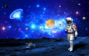 未来科幻场景星际登陆