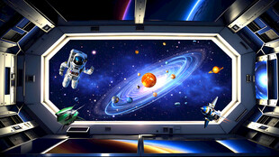 太空舱空间站科幻场景