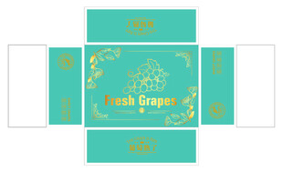 烫金葡萄礼盒平面展开图