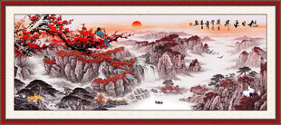 国画梅花山水画