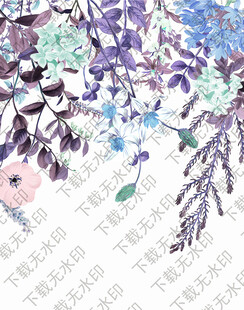 水彩花卉图案清新自然风