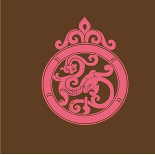 圆形传统龙纹装饰图案