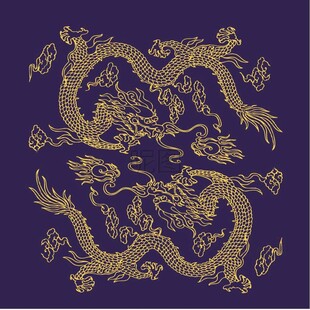 双龙戏珠中式传统图案 