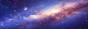 蓝紫色宇宙星空背景墙