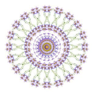 精美紫色花卉曼陀罗图案