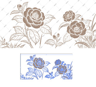 山茶花矢量图案