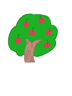 卡通苹果树插画