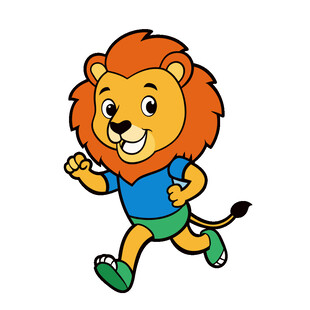 奔跑的卡通小狮子
