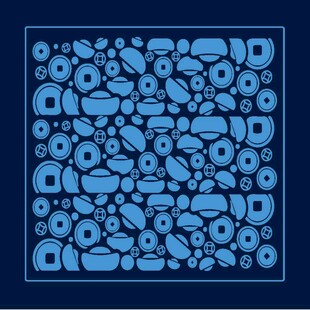 蓝色几何图案抽象背景图