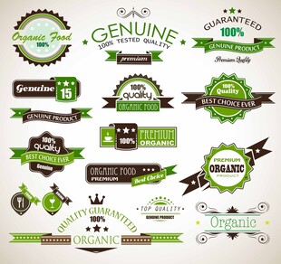 复古绿色系精美徽章标志