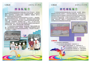 体育项目宣传简介展示板