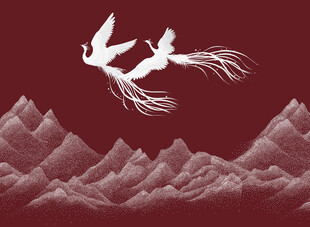 中式凤凰形象墙