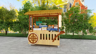 仿古手推车模型