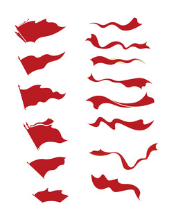 红色飘带 红色旗帜