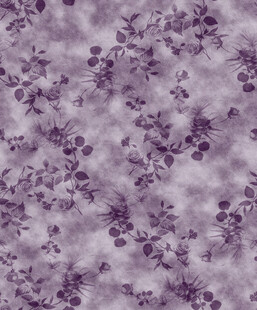 紫色花卉图案布料纹理