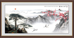 中式山水背景画