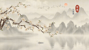 新中式花鸟背景墙