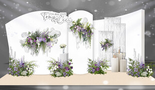 白色花卉婚礼舞台布置