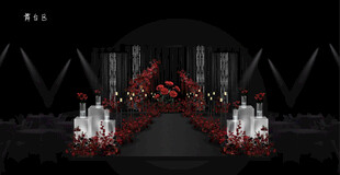 红黑色婚礼效果图