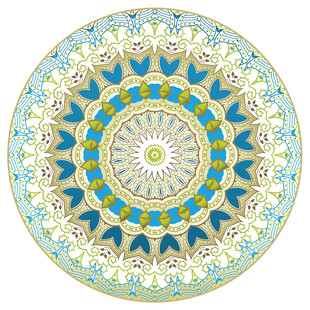 精美圆形曼陀罗花纹图案
