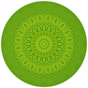 绿色曼陀罗花纹圆形图案