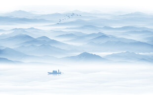 新中式壁画山水画电视背景墙