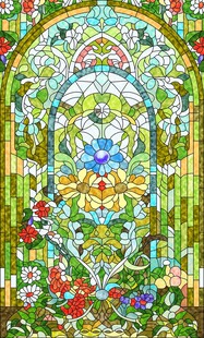 彩色艺术玻璃教堂玻璃打印图