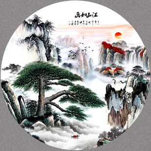 圆形山水画