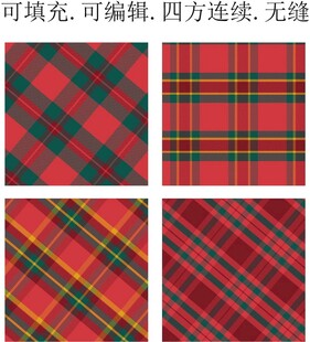 红色格子面料 格子图案