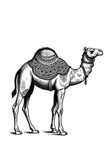 单峰骆驼插画