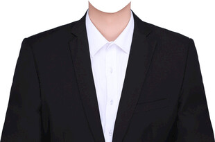 男士无领带黑西装白衬衫衣服素材