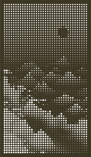 黑白像素风景观画面镂空板